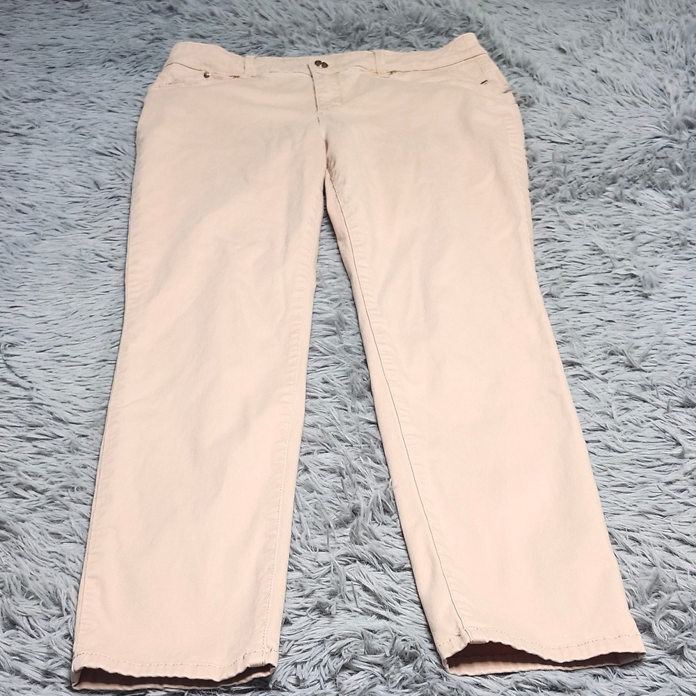 Chicos The Platinum Jegging Womens Chicos Size 1 US 8 Peach Orange Stretch Pants